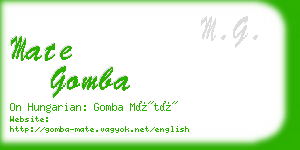 mate gomba business card